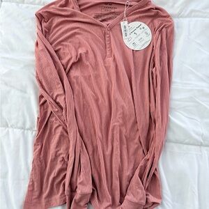 Little Sleepies Women's Clay Ribbed Long Sleeve Top - Sz XS